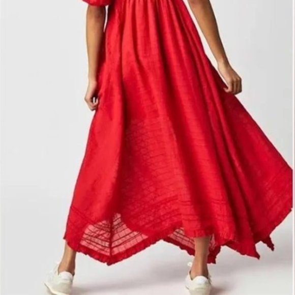 NWT Free People On My Level Maxi Dress in Atlas Red Size L - Picture 5 of 5